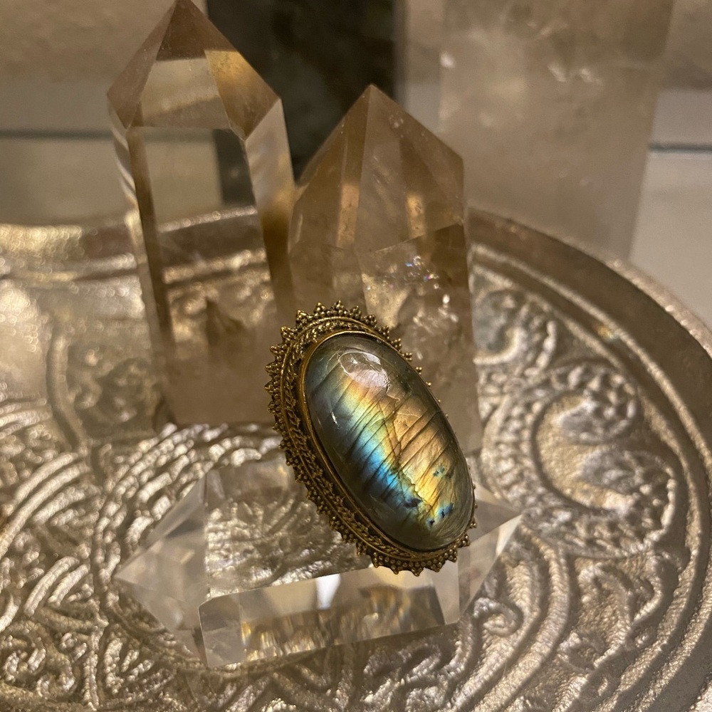 labradorite ring
